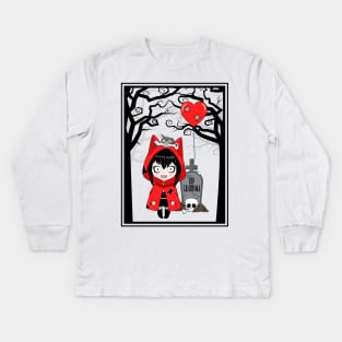 Girl In Red Kids Long Sleeve T-Shirt